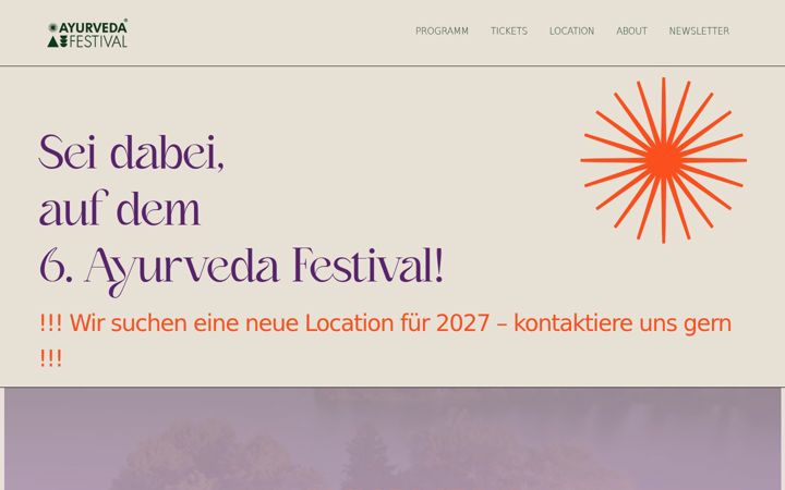Screenshot of ayurveda-festival.de