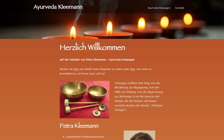 Screenshot of ayurveda-kleemann.de