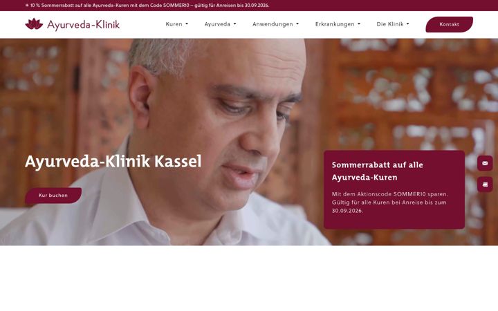Capture d'écran de ayurveda-klinik.de