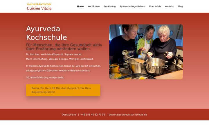 Capture d'écran de ayurveda-kochschule.de