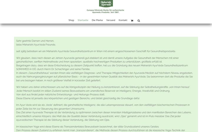 Screenshot of ayurveda-produkte.at