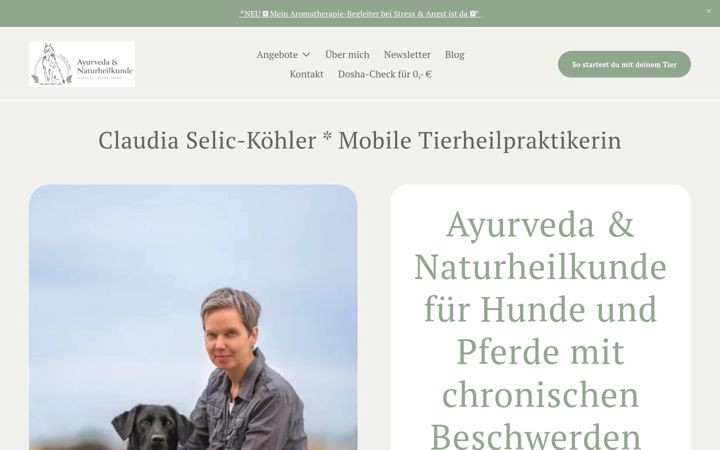 Capture d'écran de ayurveda-und-tiernaturheilkunde.de