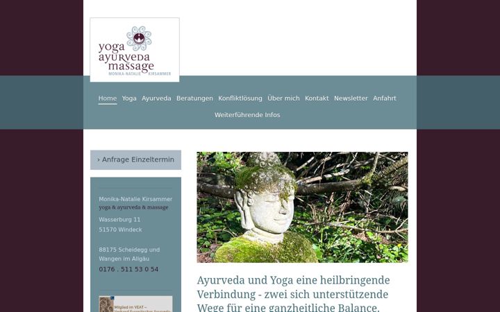 Capture d'écran de ayurveda-yoga-kirsammer.de