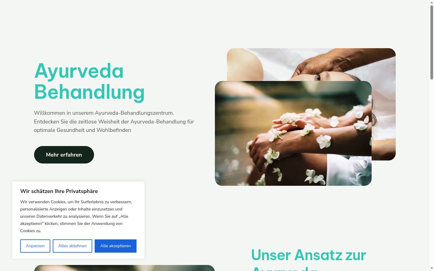 Screenshot del banner di consenso mostrato prima di qualsiasi interazione