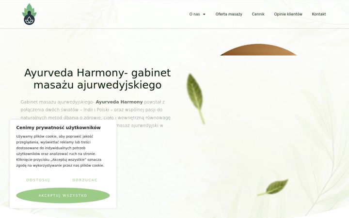 Screenshot of ayurvedaharmony.pl