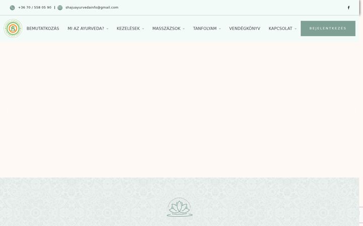 Screenshot of ayurvedakezeles.hu