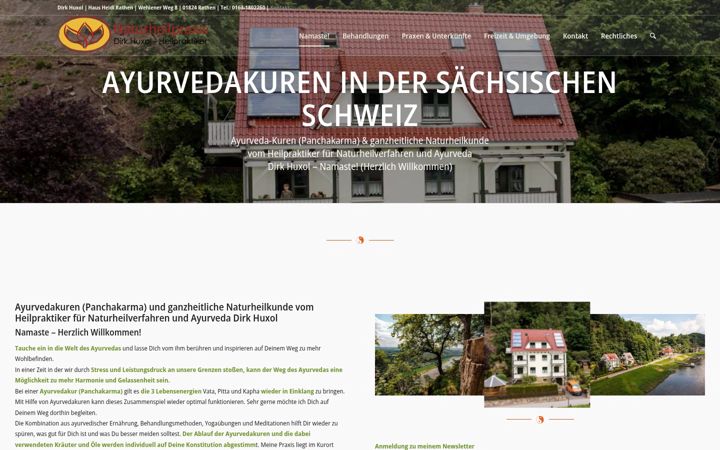 Screenshot of ayurvedakur-sachsen.de