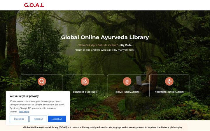 Screenshot von ayurvedalibrary.org