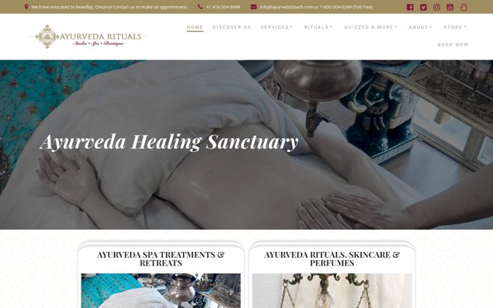 Screenshot of ayurvedaritualsspa.com