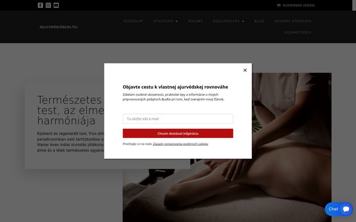 Ekraanipilt saidist ayurvedautazas.hu
