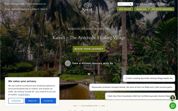 Screenshot of ayurvedichealingvillage.com