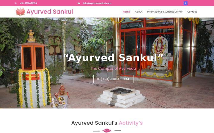 Screenshot of ayurvedsankul.com