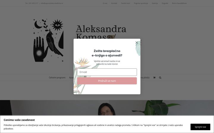 Screenshot of ayurvedska-medicina.si