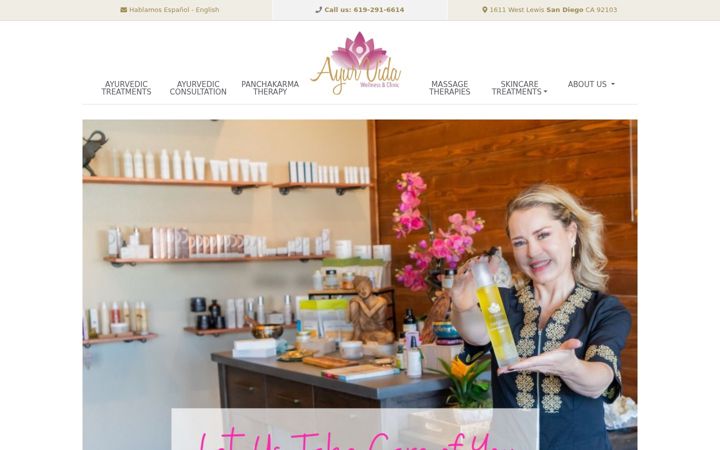 Screenshot of ayurvidawellness.com