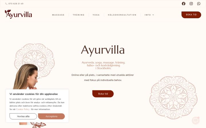 Screenshot of ayurvilla.se