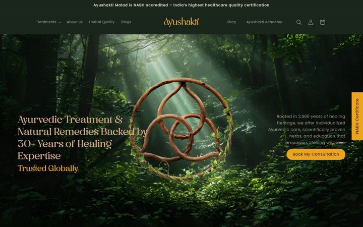 Screenshot of ayushakti.co.uk