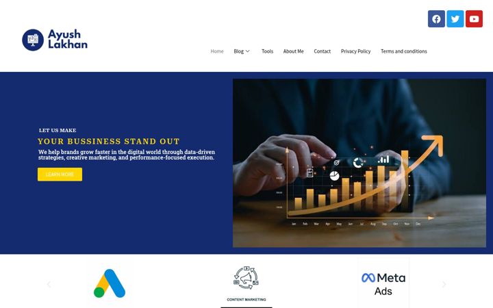Screenshot of ayushlakhan.com