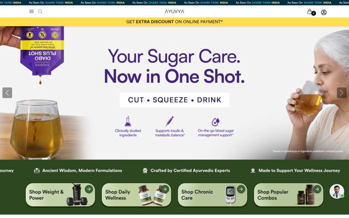 Screenshot of ayuvya.com