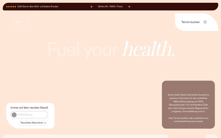 Screenshot of ayvie.de