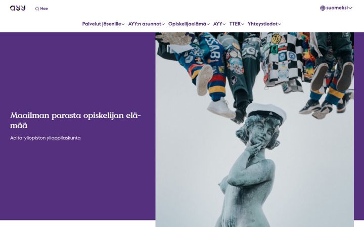 Skärmbild av ayy.fi