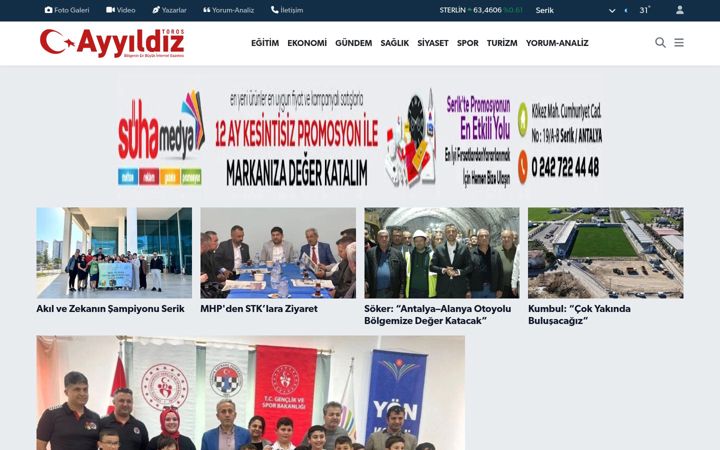 Screenshot of ayyildizgazetesi.com