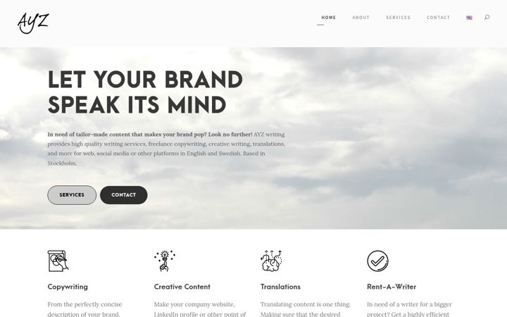 Screenshot of ayzwriting.com