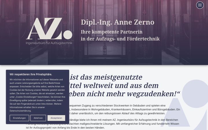 Screenshot of az-aufzugstechnik.de