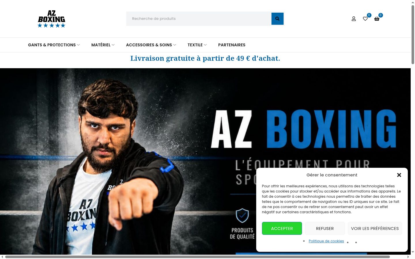 Zrzut ekranu banera zgody wyświetlanego przed jakąkolwiek interakcją