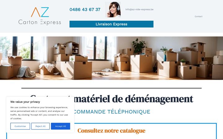 Screenshot of az-carton-express.be