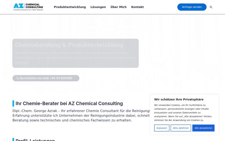 Screenshot of az-chemical-consulting.de