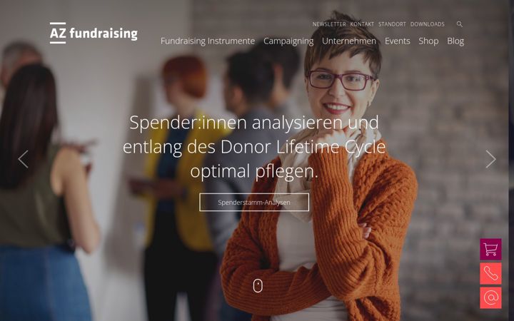 Screenshot of az-fundraising.ch