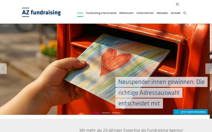 Screenshot of az-fundraising.de
