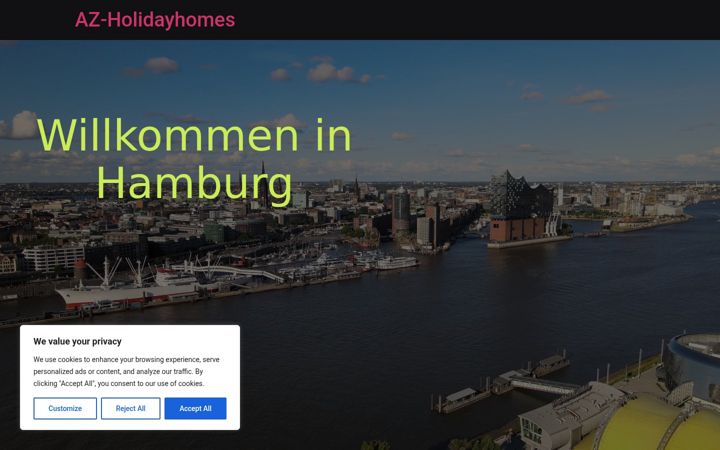Screenshot of az-holidayhomes.de
