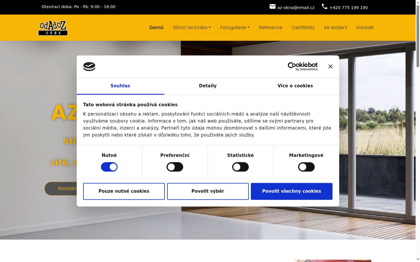 Snímka obrazovky banera súhlasu zobrazeného pred akoukoľvek interakciou