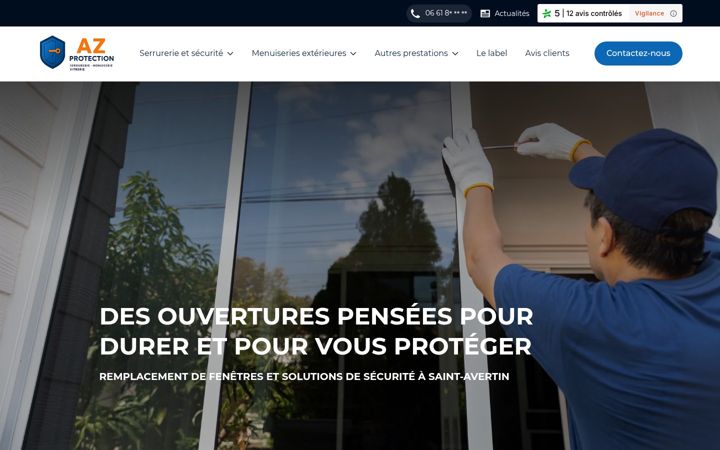 Screenshot von az-protection.fr