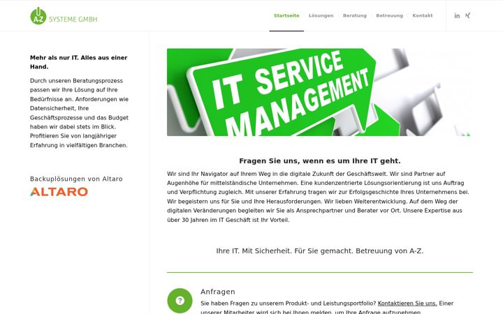 Screenshot ta' az-systeme.de