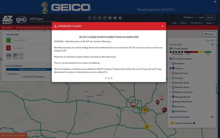 Screenshot of az511.com