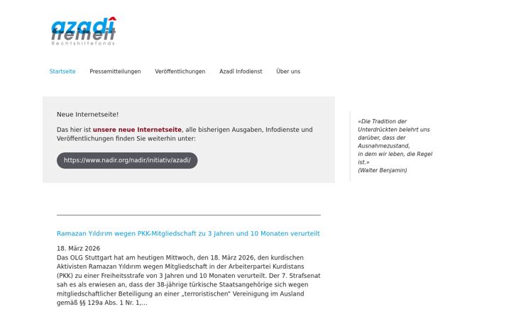 Screenshot of azadi-rechtshilfefonds.de