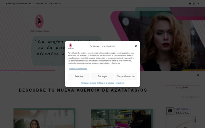 Screenshot of azafatasgala.com