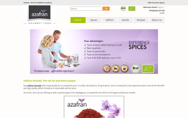 Screenshot of azafran.com
