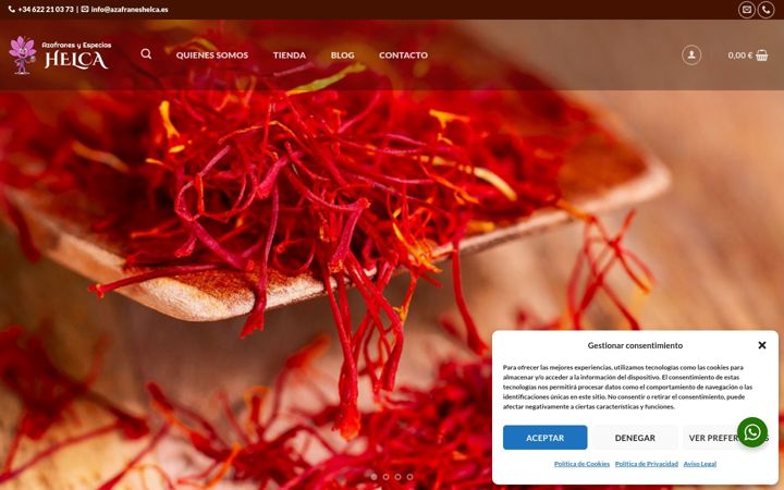 Screenshot of azafraneshelca.es