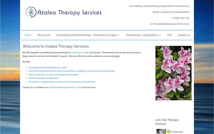 Screenshot of azaleatherapyservices.co.uk