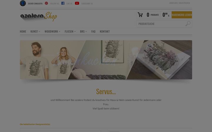 Screenshot of azalerashop.com