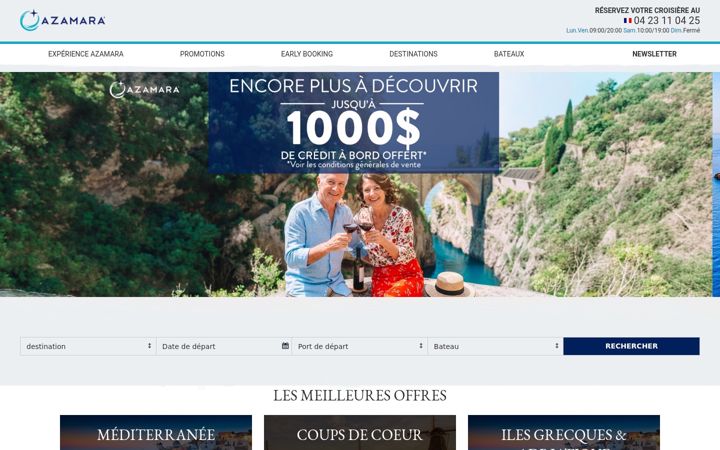 Screenshot of azamara.fr