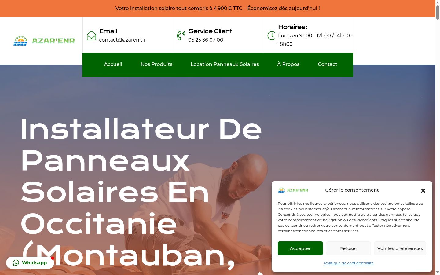 Screenshot del banner di consenso mostrato prima di qualsiasi interazione