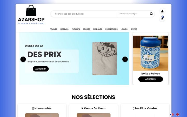 Skærmbillede af azarshop.fr