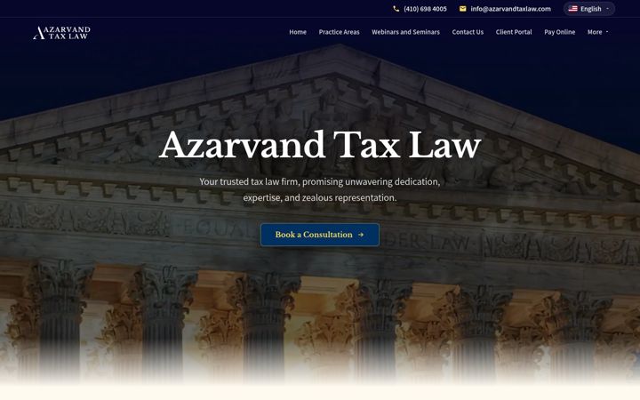 Screenshot of azarvandtaxlaw.com
