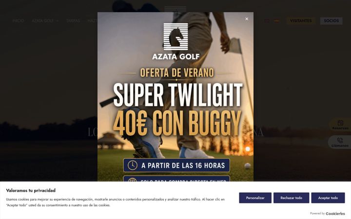 Screenshot of azatagolf.com