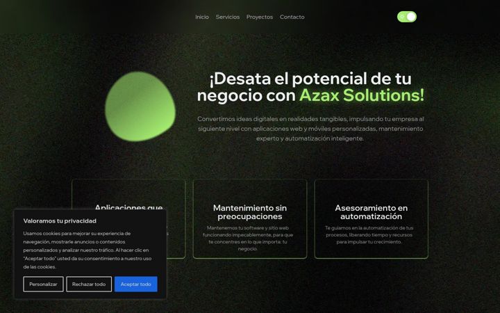 Screenshot of azaxsolutions.com