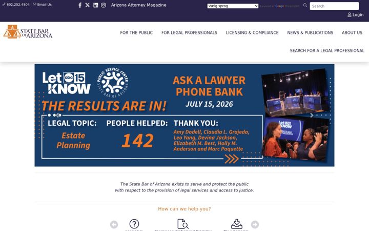 Screenshot of azbar.org